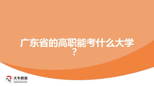廣東省的高職能考什么大學？