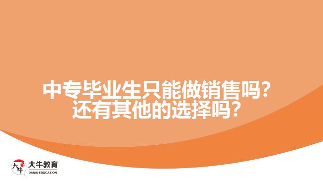 中專畢業(yè)生只能做銷售嗎？還有其他的選擇嗎？