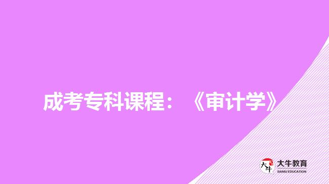 成考專科課程:《審計學》