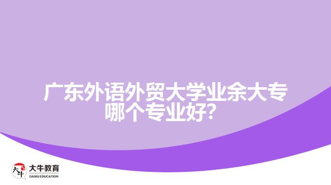 廣東外語外貿大學業(yè)余大專哪個專業(yè)好？