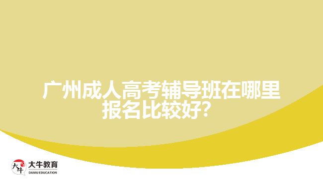 廣州成人高考輔導(dǎo)班在哪里報名比較好？