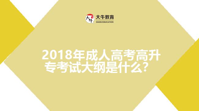  2018年成人高考高升專考試大綱是什么？