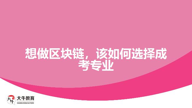 想做區(qū)塊鏈，該如何選擇成考專業(yè)