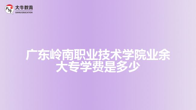 廣東嶺南職業(yè)技術(shù)學(xué)院業(yè)余大專(zhuān)學(xué)費(fèi)是多少