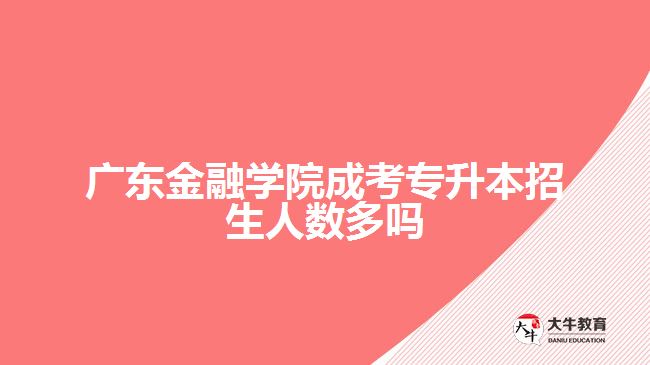 廣東金融學院成考專升本招生人數(shù)多嗎