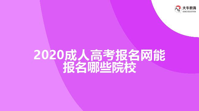 2020成人高考報名網(wǎng)能報名哪些院校