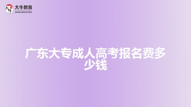 廣東大專成人高考報(bào)名費(fèi)多少錢(qián)