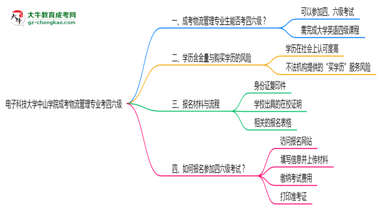 電子科技大學中山學院2025年成考物流管理專業(yè)生可不可以考四六級？