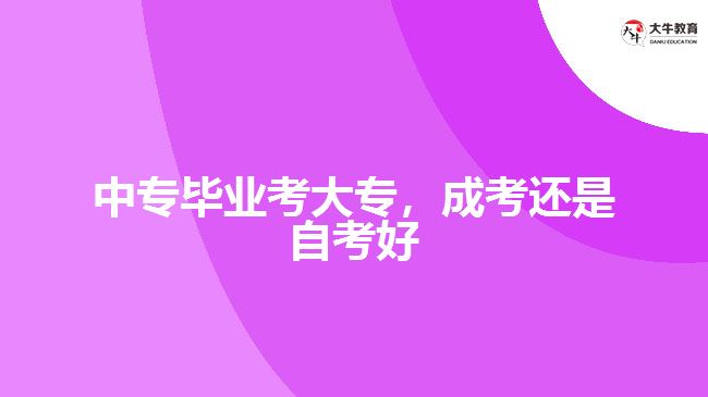 中專畢業(yè)考大專，成考還是自考好