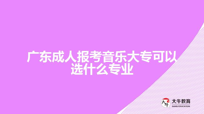 廣東成人報考音樂大?？梢赃x什么專業(yè)