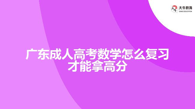 廣東成人高考數(shù)學怎么復習拿高分