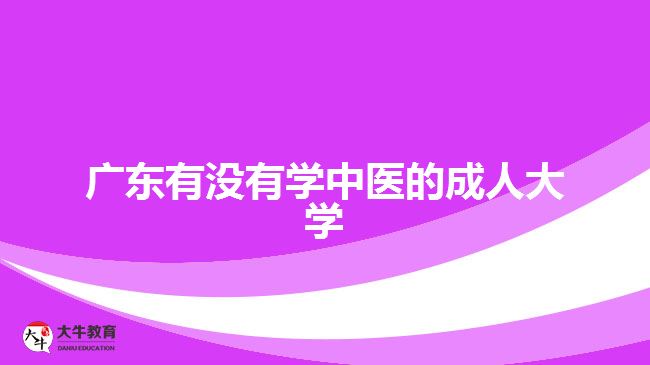 廣東有沒有學中醫(yī)的成人大學