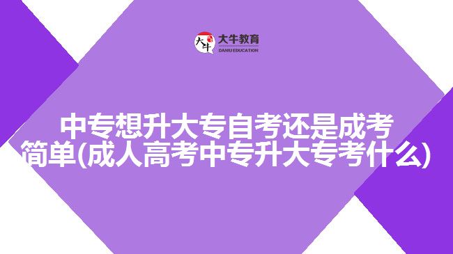 中專想升大專自考還是成考簡(jiǎn)單(成人高考中專升大專考什么)