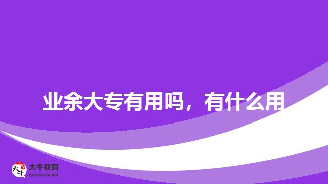 業(yè)余大專有用嗎,有什么用