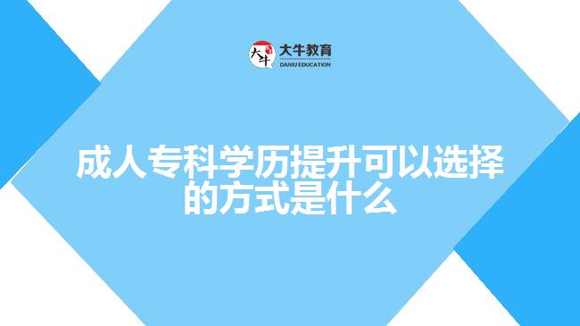 成人?？茖W(xué)歷提升可以選擇的方式