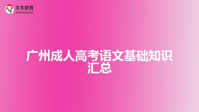 廣州成人高考語文基礎(chǔ)知識(shí)匯總