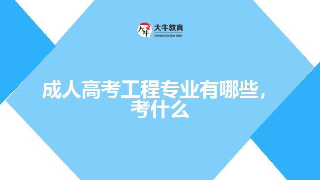 成人高考工程專業(yè)有哪些，考什么
