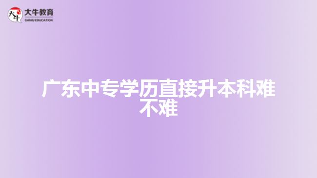 廣東中專學歷直接升本科難不難