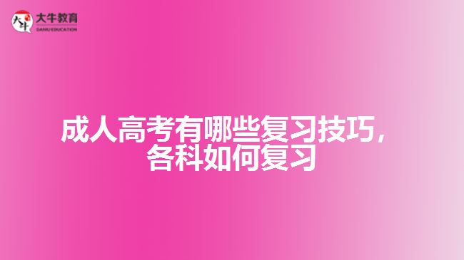 成考有哪些復(fù)習(xí)技巧，各科如何復(fù)習(xí)