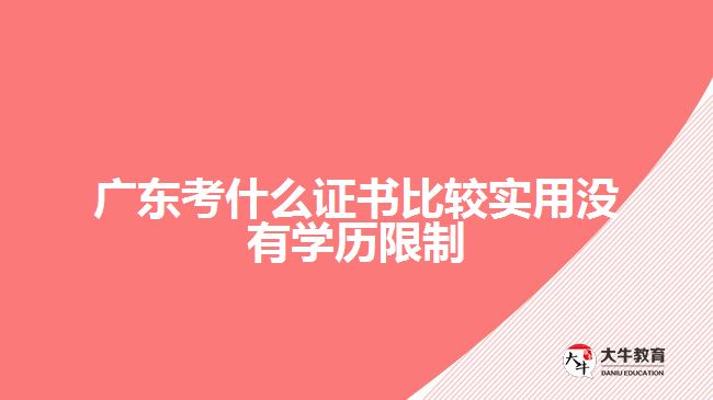 廣東考什么證書比較實(shí)用沒有學(xué)歷限制