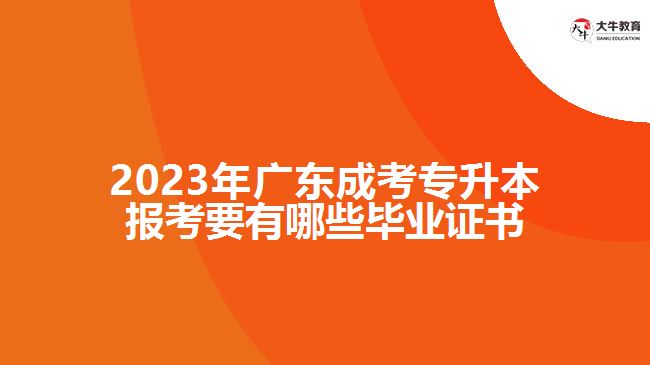 2023年廣東成考專(zhuān)升本報(bào)考要有哪些畢業(yè)證書(shū)