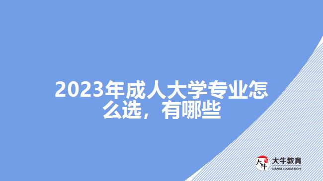 2023年成人大學(xué)專業(yè)怎么選，有哪些