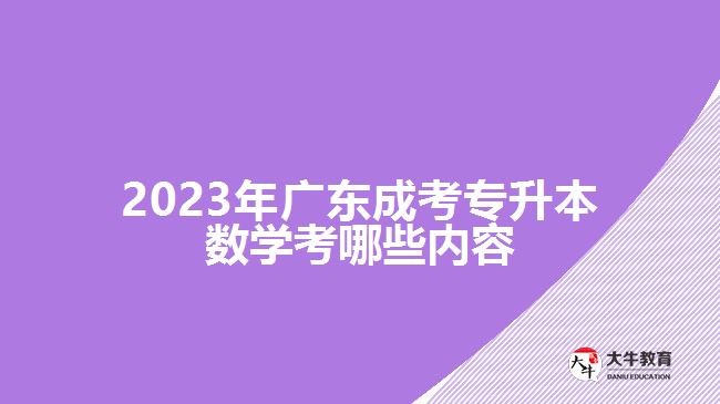 2023年廣東成考專升本數(shù)學考哪些內容