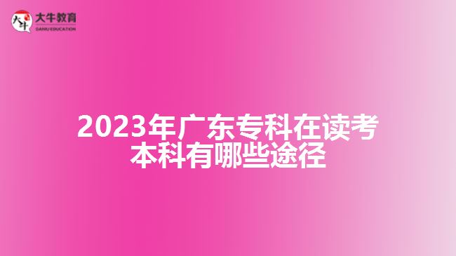廣東?？圃谧x考本科有哪些途徑