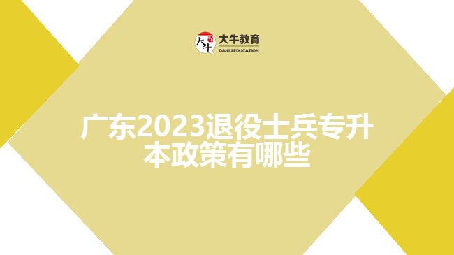 廣東2023退役士兵專升本政策有哪些
