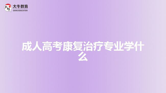 成人高考康復治療專業(yè)學什么