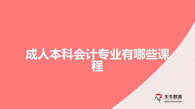 成人本科會(huì)計(jì)專(zhuān)業(yè)有哪些課程