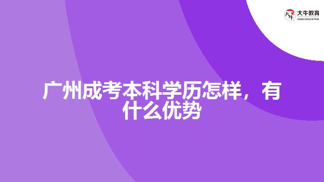 廣州成考本科學(xué)歷怎樣，有什么優(yōu)勢