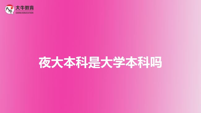 夜大本科是大學本科嗎