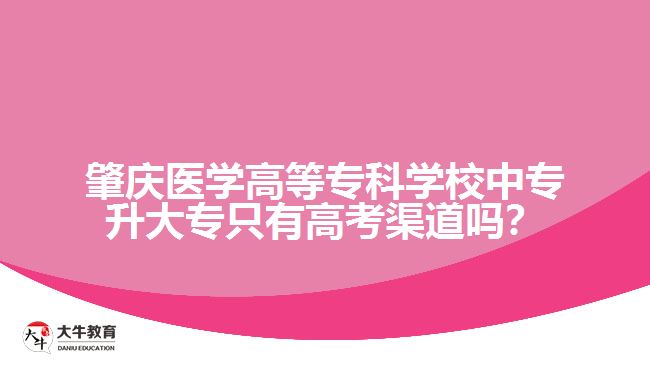 肇慶醫(yī)學(xué)高等專(zhuān)科學(xué)校中專(zhuān)升大專(zhuān)只有高考渠道嗎?