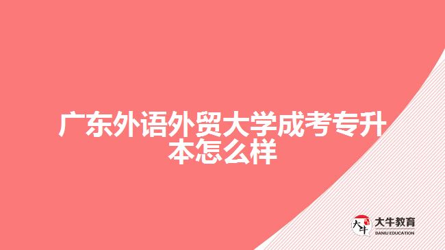 廣東外語外貿(mào)大學(xué)成考專升本怎么樣
