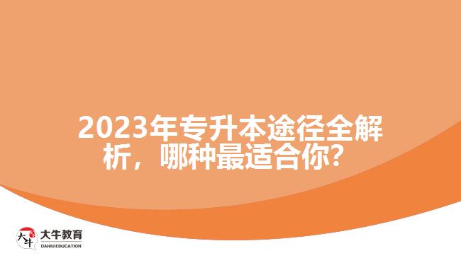 2023年專升本途徑全解析，哪種最適合你？