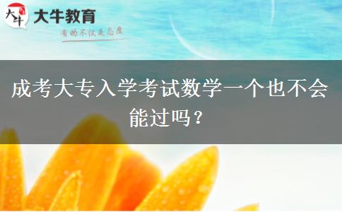 成考大專入學考試數(shù)學一個也不會能過嗎？