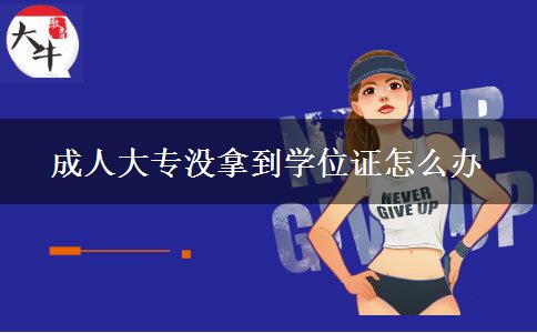 成人大專沒拿到學(xué)位證怎么辦 成人大專沒拿到學(xué)位證怎么辦