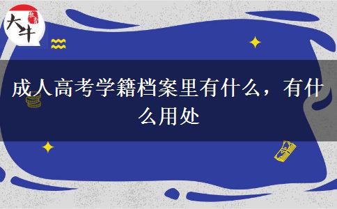 成人高考學(xué)籍檔案里有什么，有什么用處