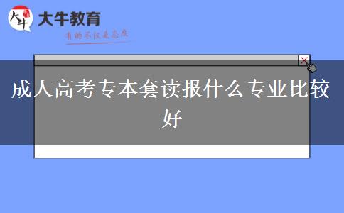 成人高考專本套讀報(bào)什么專業(yè)比較好 成人高考專本套讀報(bào)什么專業(yè)比較好