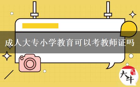 成人大專小學教育可以考教師證嗎 成人大專小學教育可以考教師證嗎