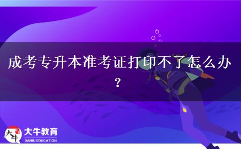 成考專升本準(zhǔn)考證打印不了怎么辦？
