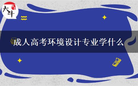 成人高考環(huán)境設計專業(yè)學什么 成人高考環(huán)境設計專業(yè)學什么