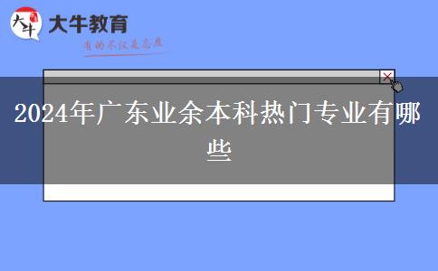 2024年廣東業(yè)余本科熱門專業(yè)有哪些 2024年廣東業(yè)余本科熱門專業(yè)有哪些
