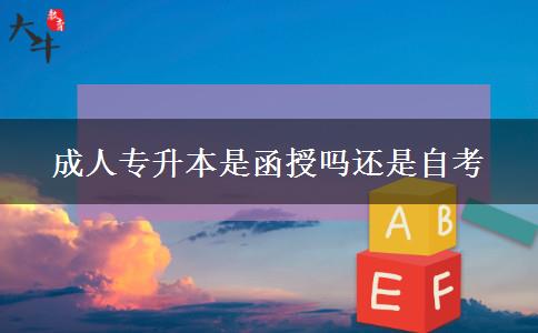 成人專升本是函授嗎還是自考 成人專升本是函授嗎還是自考