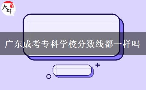 廣東成考?？茖W(xué)校分?jǐn)?shù)線都一樣嗎
