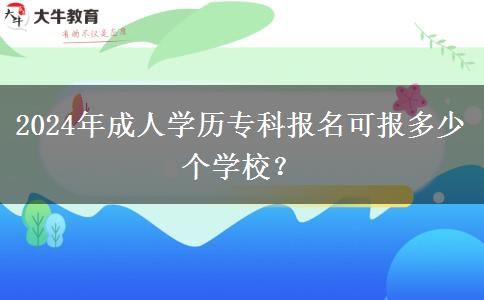 2024年成人學(xué)歷?？茍?bào)名可報(bào)多少個(gè)學(xué)校？