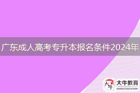 廣東成人高考專升本報名條件2024年