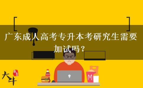 廣東成人高考專升本考研究生需要加試嗎？