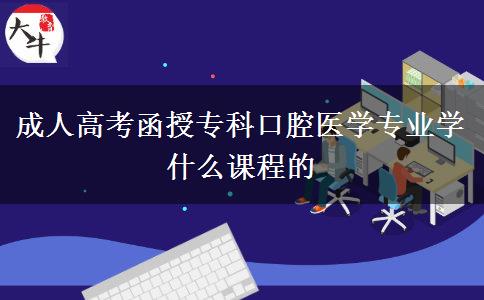 成人高考函授?？瓶谇会t(yī)學專業(yè)學什么課程的